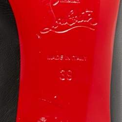 مملوكة مسبقًا Christian Louboutin Donna Size 39 Black Leather Spike Block Heel Pumps