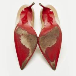 مملوكة مسبقًا Christian Louboutin So Kate Size 38.5 Beige Patent Leather Pumps
