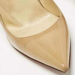 مملوكة مسبقًا Christian Louboutin So Kate Size 38.5 Beige Patent Leather Pumps