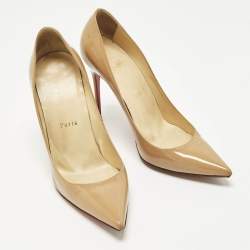 مملوكة مسبقًا Christian Louboutin So Kate Size 38.5 Beige Patent Leather Pumps