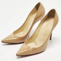 مملوكة مسبقًا Christian Louboutin So Kate Size 38.5 Beige Patent Leather Pumps