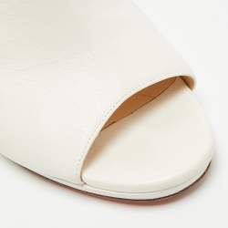 مملوكة مسبقًا Christian Louboutin Submuline Size 39 White Leather Mules