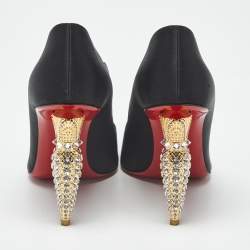 Pre Owned حذاء كعب عالي كريستيان لوبوتان أولافاغ سويدي أحمر مقاس 38.5