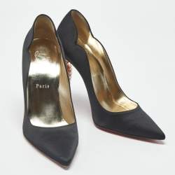 Pre Owned حذاء كعب عالي كريستيان لوبوتان أولافاغ سويدي أحمر مقاس 38.5