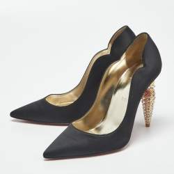 Pre Owned حذاء كعب عالي كريستيان لوبوتان أولافاغ سويدي أحمر مقاس 38.5