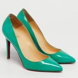 Pre Owned Christian Louboutin Pigalle Size 36 Green Patent Leather Pumps