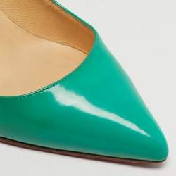 Pre Owned Christian Louboutin Pigalle Size 36 Green Patent Leather Pumps