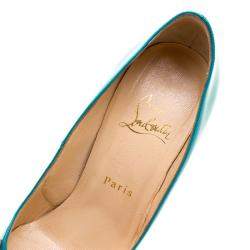 Christian Louboutin Green Patent Leather Bianca Platform Pumps Size 37.5