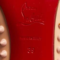 مملوكة مسبقًا حذاء كعب عالي كريستيان لوبوتان بيغال جلد وردي لامع مقاس 35.5