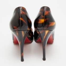 مملوكة مسبقًا Christian Louboutin Very Prive Size 39 Multicolor Patent Leather Peep Toe Pumps