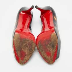 مملوكة مسبقًا Christian Louboutin Very Prive Size 39 Multicolor Patent Leather Peep Toe Pumps