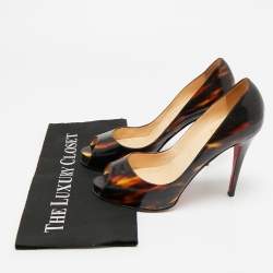 مملوكة مسبقًا Christian Louboutin Very Prive Size 39 Multicolor Patent Leather Peep Toe Pumps