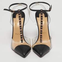 مملوكة مسبقًا Christian Louboutin Nosy Size 39 Transparent Leather and PVC Spike T-Strap Slingback Pumps