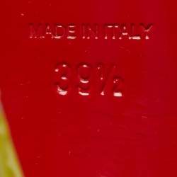 مملوكة مسبقًا حذاء كعب عالي كريستيان لوبوتان "فيري بريفي" مقدمة مفتوحة و نعل سميك جلد لامع أسود مقاس 39