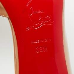Pre Owned Christian Louboutin Iriza Size 39.5 Beige Leather Pumps