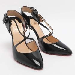 مملوكة مسبقًا Christian Louboutin Crossfliketa Size 39 Black Patent Leather Pumps