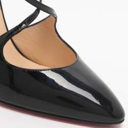 مملوكة مسبقًا Christian Louboutin Crossfliketa Size 39 Black Patent Leather Pumps
