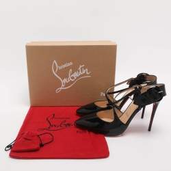 مملوكة مسبقًا Christian Louboutin Crossfliketa Size 39 Black Patent Leather Pumps