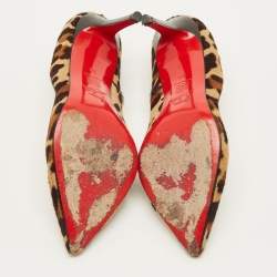 Pre Owned Christian Louboutin Pigalle Size 39 Brown Leopard Print Calf Hair Pumps