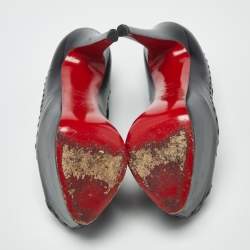 Pre Owned صندل كريستيان لوبوتان زولو شرائط جلد ثعبان وشعر مهر متعدد الألوان مقاس 40