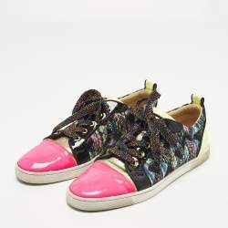 مملوكة مسبقًا حذاء رياضي كريستيان لوبوتان غوندولير قماش محبوك متعدد الألوان وجلد لامع مقاس 41