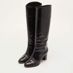 مملوكة مسبقًا حذاء بوت يصل إلى الركبة كريستيان لوبوتان توبا 70 أبلو جلد أسود مقاس 39