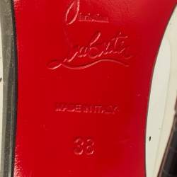 مملوكة مسبقًا Christian Louboutin Debout Size 38 Black/Transparent  Croc Embossed Leather and PVC Pumps