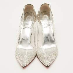 مملوكة مسبقًا Christian Louboutin Follies Strass Size 37.5 Transparent Glitter and PVC Pumps
