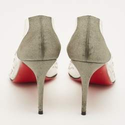 مملوكة مسبقًا Christian Louboutin Follies Strass Size 37.5 Transparent Glitter and PVC Pumps