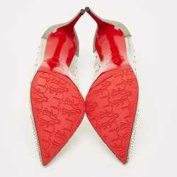 مملوكة مسبقًا Christian Louboutin Follies Strass Size 37.5 Transparent Glitter and PVC Pumps