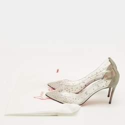 مملوكة مسبقًا Christian Louboutin Follies Strass Size 37.5 Transparent Glitter and PVC Pumps