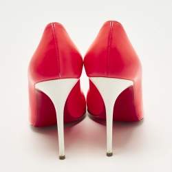 Pre Owned حذاء كعب عالي كريستيان لوبوتان سو كات جلد زهري/أبيض مقاس 39