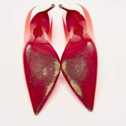 Pre Owned حذاء كعب عالي كريستيان لوبوتان سو كات جلد زهري/أبيض مقاس 39