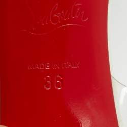 Pre Owned صندل كريستيان لوبوتان نوسي ساتان أبيض سير حرف تي مقدمة مفتوحة مقاس 38