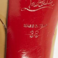 مملوكة مسبقًا Christian Louboutin Bianca Size 36 Beige Patent Leather Platform Pumps