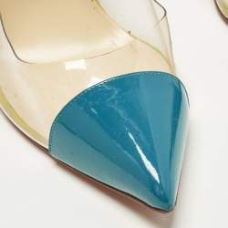 مملوكة مسبقًا حذاء كعب عالي كريستيان لوبوتان ديبو جلد لامع متعدد الألوان مقاس 40