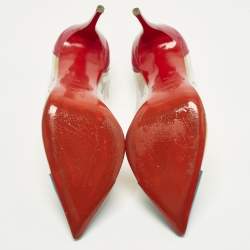 مملوكة مسبقًا حذاء كعب عالي كريستيان لوبوتان ديبو جلد لامع متعدد الألوان مقاس 40