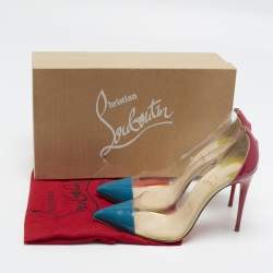مملوكة مسبقًا حذاء كعب عالي كريستيان لوبوتان ديبو جلد لامع متعدد الألوان مقاس 40