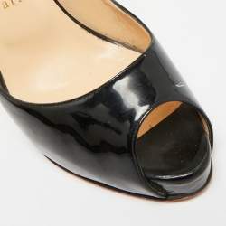 مملوكة مسبقًا Christian Louboutin Private Number Size 39 Black Patent Leather Slingback Pumps