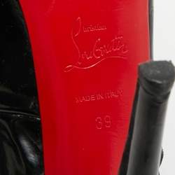 مملوكة مسبقًا Christian Louboutin Private Number Size 39 Black Patent Leather Slingback Pumps