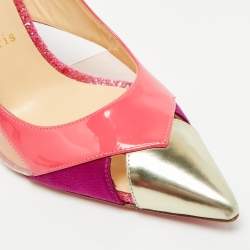 Pre Owned Christian Louboutin Galata Size 39 Multicolor Patent Leather and PVC Pumps