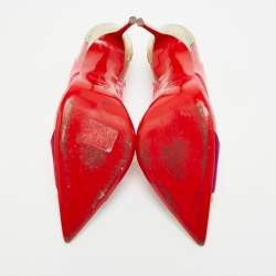 Pre Owned Christian Louboutin Galata Size 39 Multicolor Patent Leather and PVC Pumps