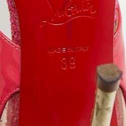 Pre Owned Christian Louboutin Galata Size 39 Multicolor Patent Leather and PVC Pumps