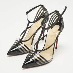 مملوكة مسبقًا Christian Louboutin Theodorella Size 39 Black Patent Leather and PVC Pumps
