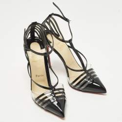 مملوكة مسبقًا Christian Louboutin Theodorella Size 39 Black Patent Leather and PVC Pumps