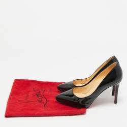 مملوكة مسبقًا Christian Louboutin Pigalle Plato Size 36.5 Black Patent Leather Platform Pumps