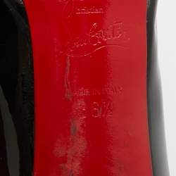 مملوكة مسبقًا Christian Louboutin Pigalle Plato Size 36.5 Black Patent Leather Platform Pumps