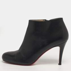 Pre Owned Christian Louboutin Belle Size 36.5 Black Leather Booties
