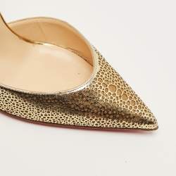 Pre Owned حذاء كعب عالي كريستيان لوبوتان غالوبمب جلد ذهبي دي أورسيه مقاس 39