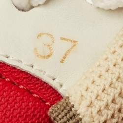 Pre Owned Christian Louboutin Astroloubi Size 37 Multicolor Leather and Suede Lace Up Sneakers